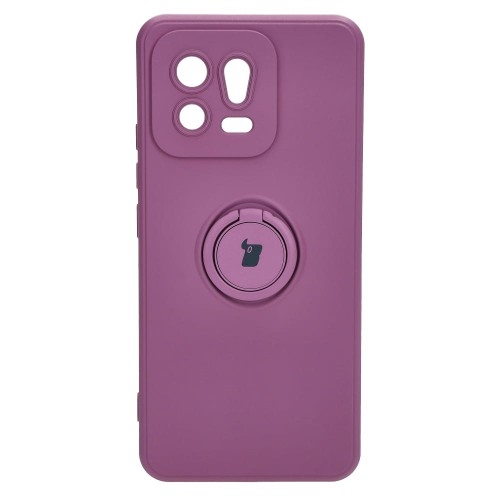 Image of Etui Bizon Case Silicone Ring Sq do Xiaomi 13, ciemnofioletowe