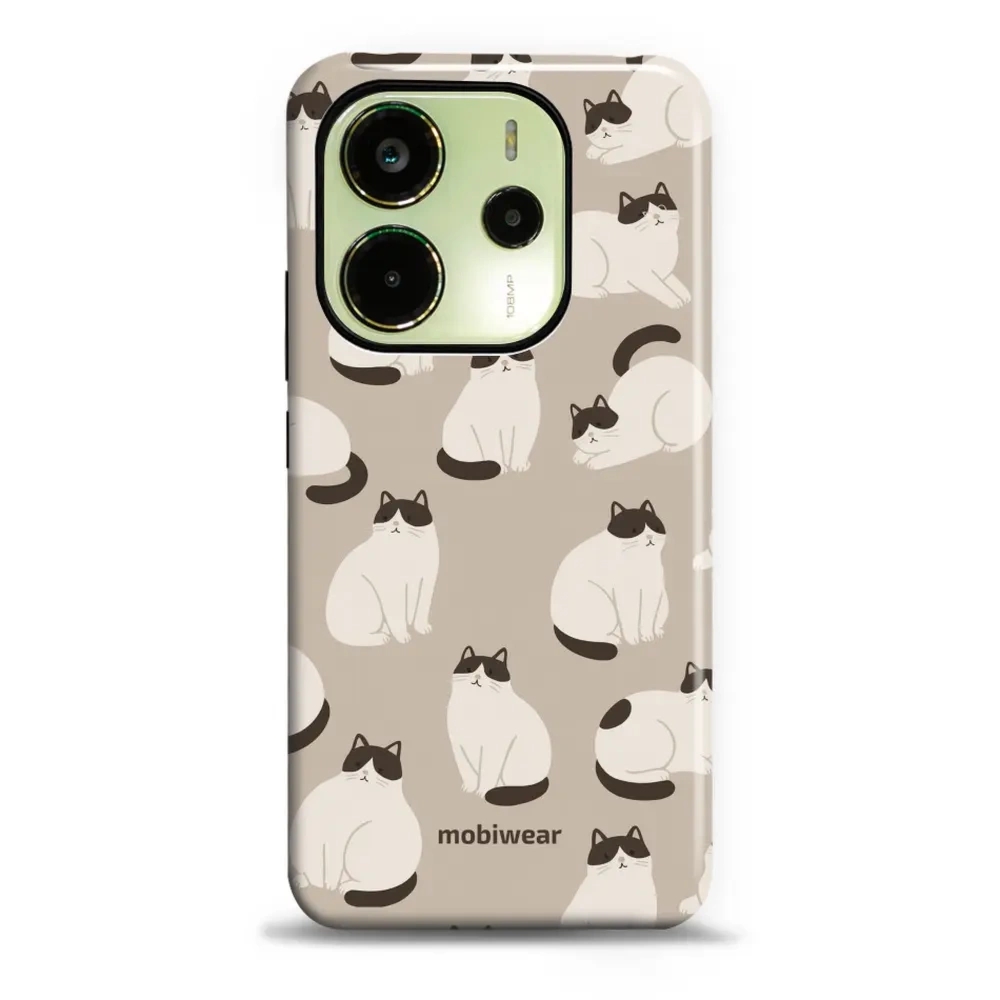 Etui ochronne do Xiaomi Redmi Note 14 4G, Mobiwear Elite Pro, kawa miau