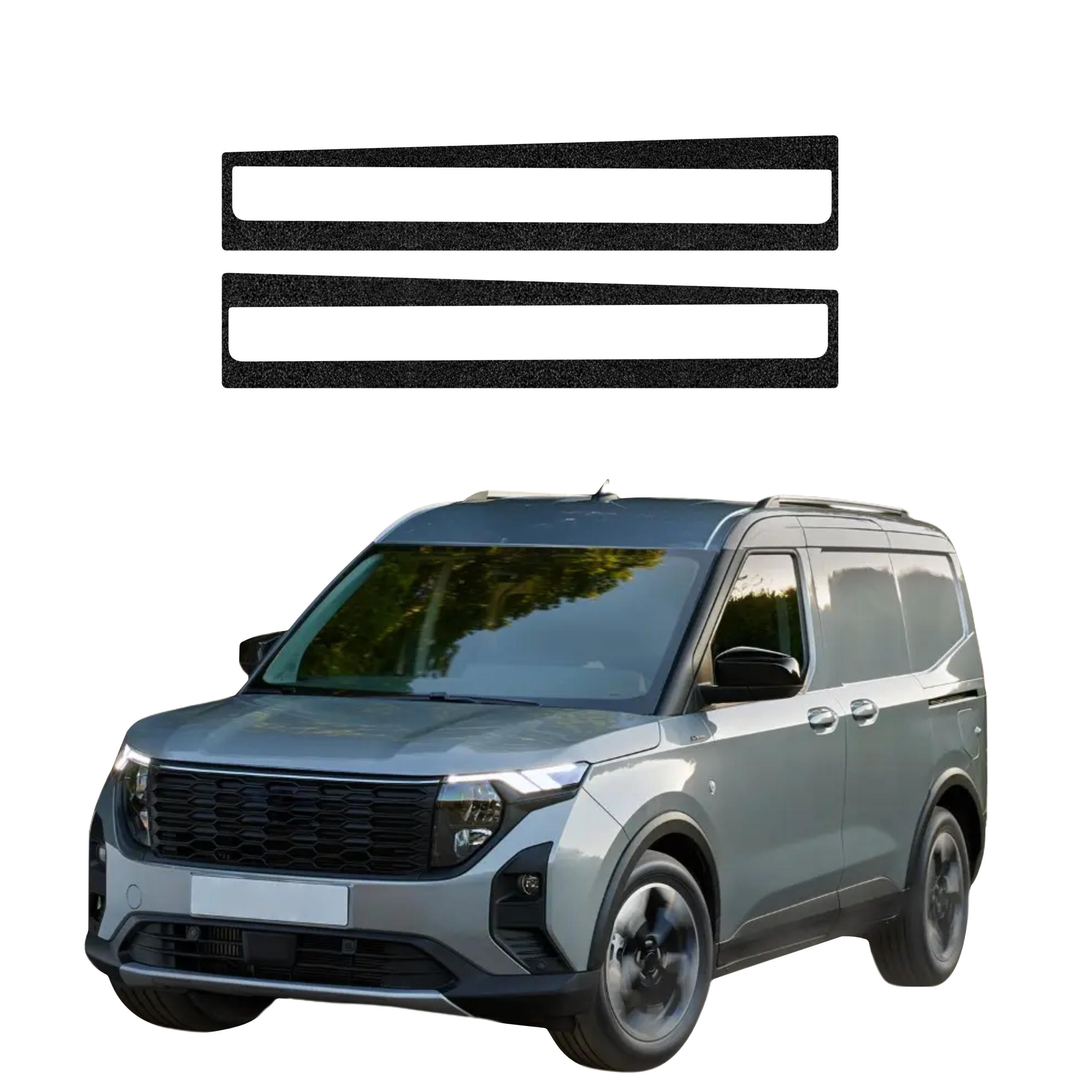 2w1 Czarna powłoka techniczna Grizz Protector na przednie progi Ford Transit Courier (2024-2026)