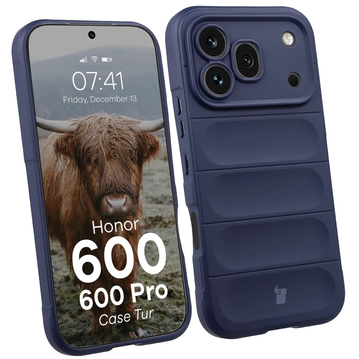 Pancerne etui Bizon Case Tur do Honor 600 5G / 600 Pro 5G, granatowe