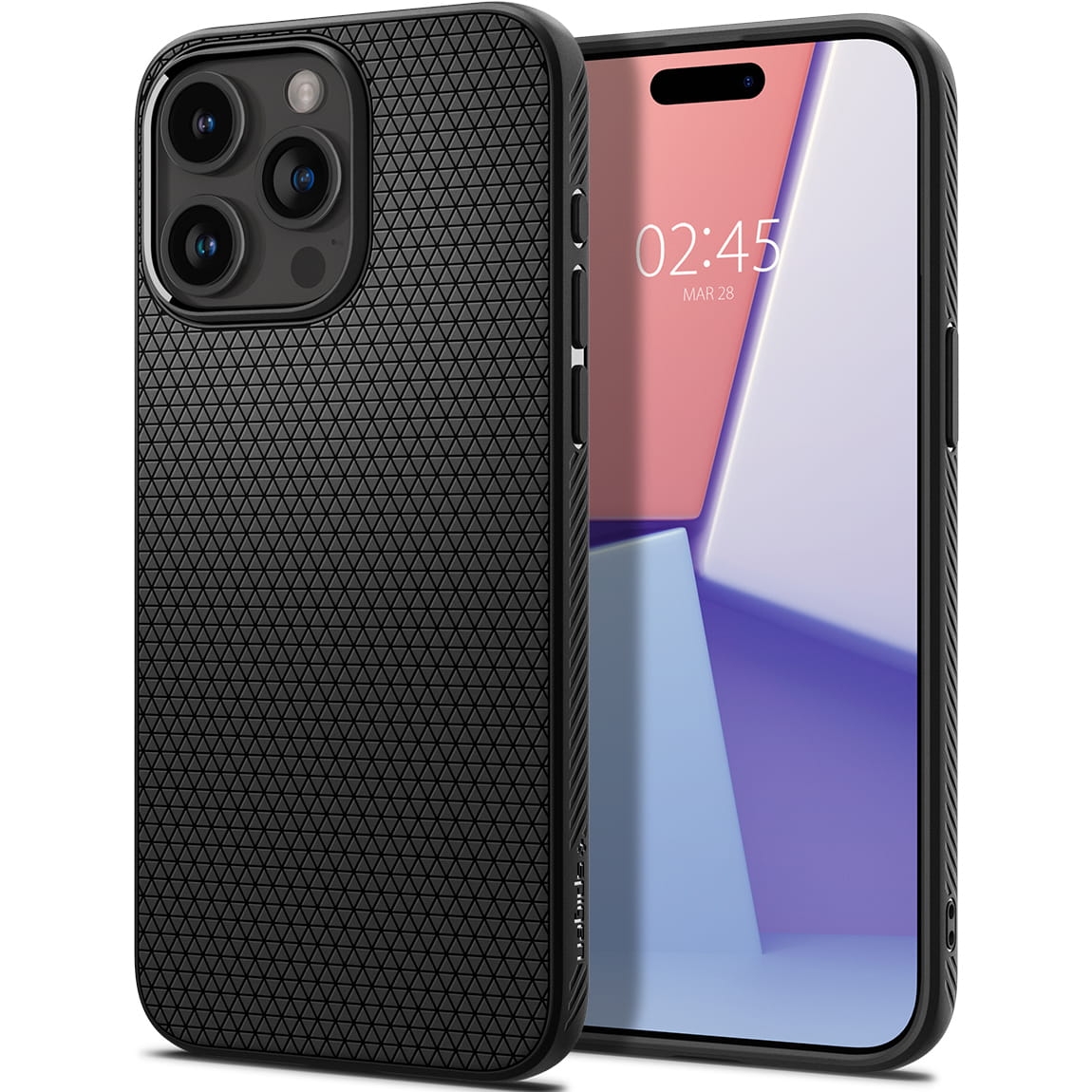 Image of Etui Spigen Liquid Air do iPhone 15 Pro Max, czarne-matowe
