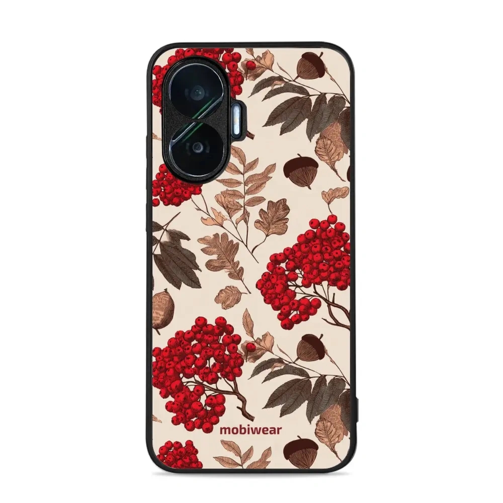 Etui ochronne do Xiaomi POCO F7, Mobiwear Glossy Case, jarzębina na ecru