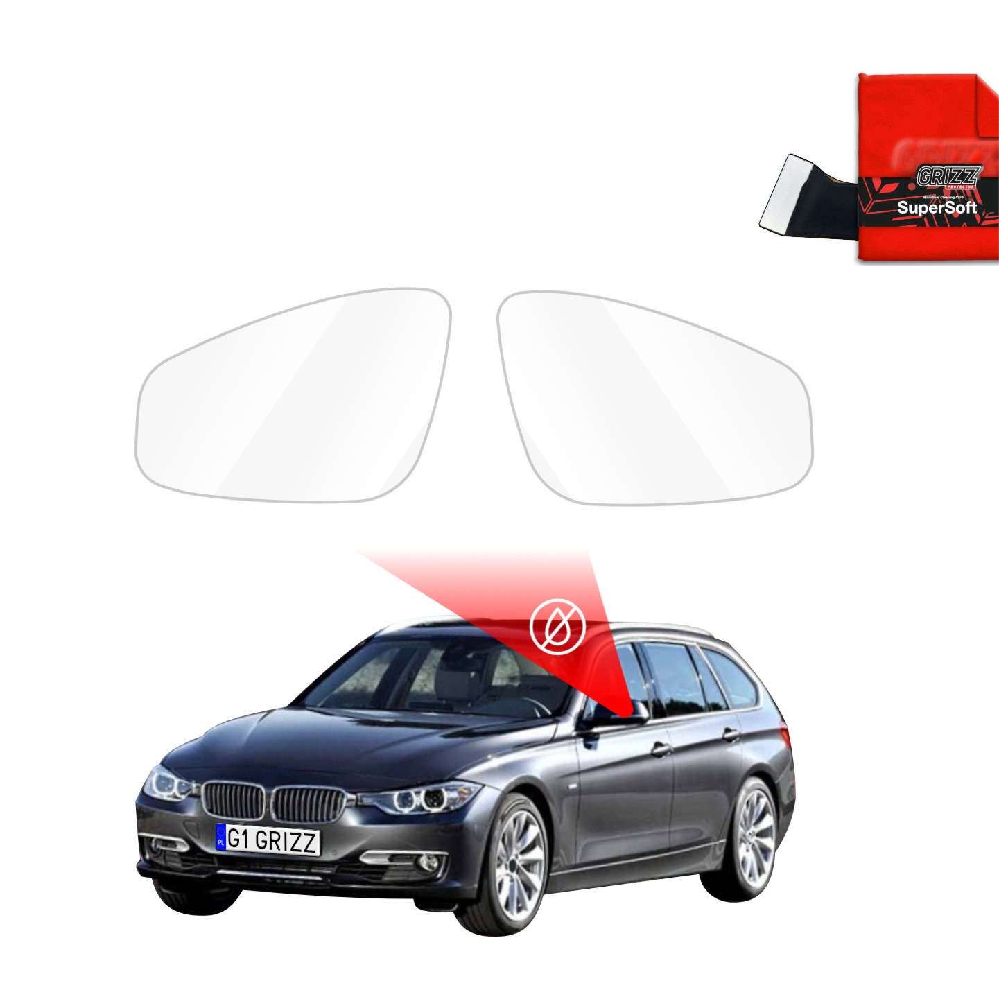 Folia przeciwdeszczowa Grizz Protector na lusterka do BMW 3 F31 Kombi Pre-LCI (2011-2015)