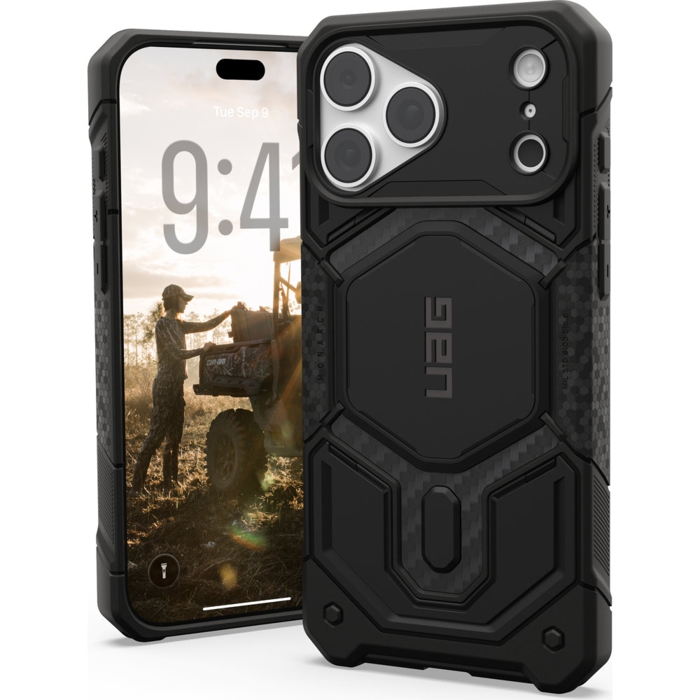 Etui pancerne UAG Monarch Pro Carbon Mag do MagSafe do iPhone 18 Pro Max / 17 Pro Max, czarne