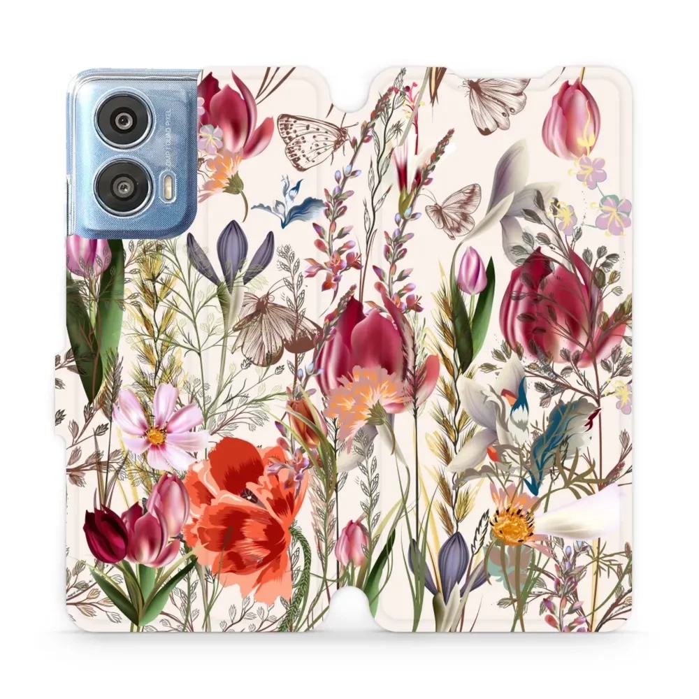 Etui z klapką do Motorola Moto G24 Power, Mobiwear Book, bukiet kwiatów