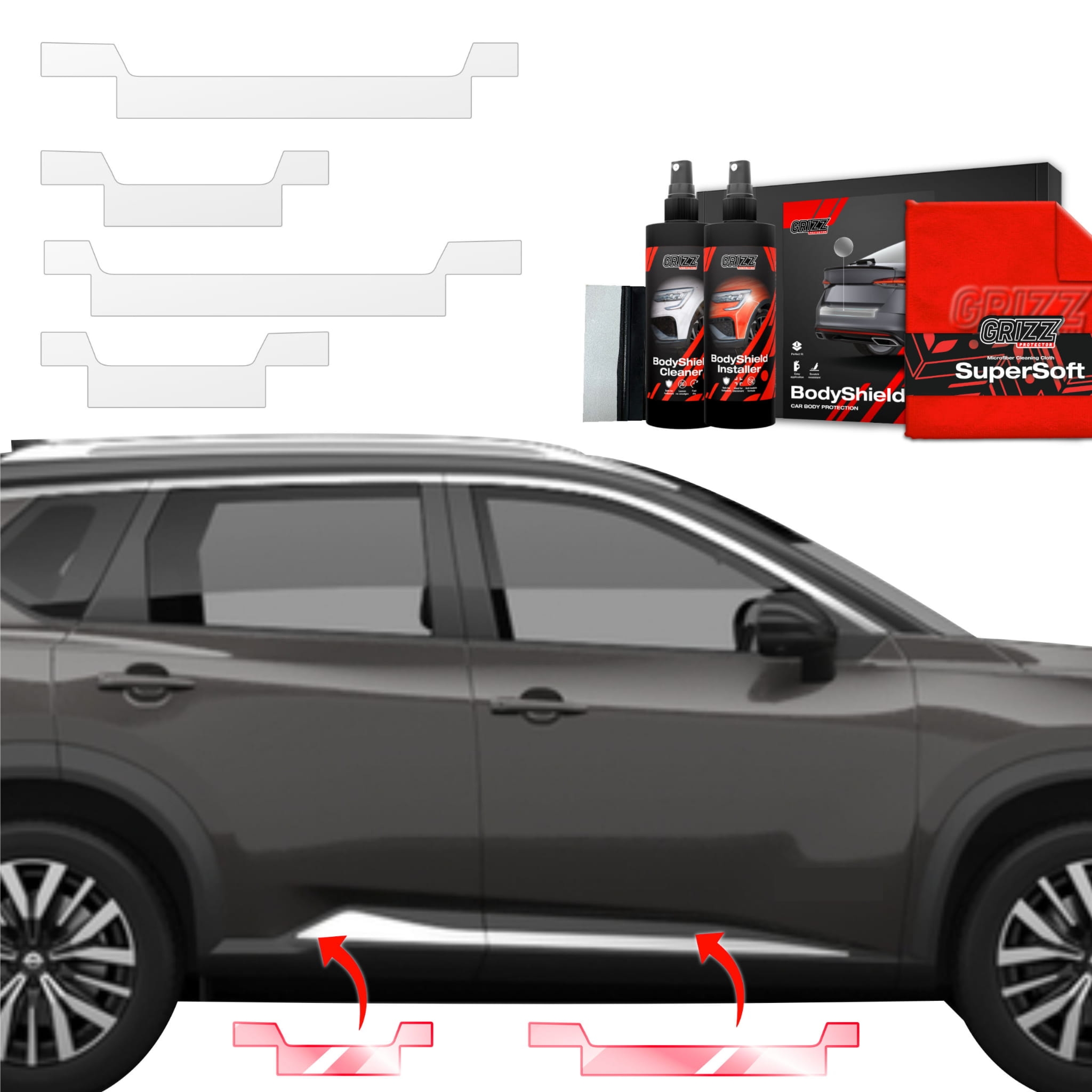 4w1 Folia ochronna Grizz Protector na progi do Nissan X-Trail Facelift (2024-2026)