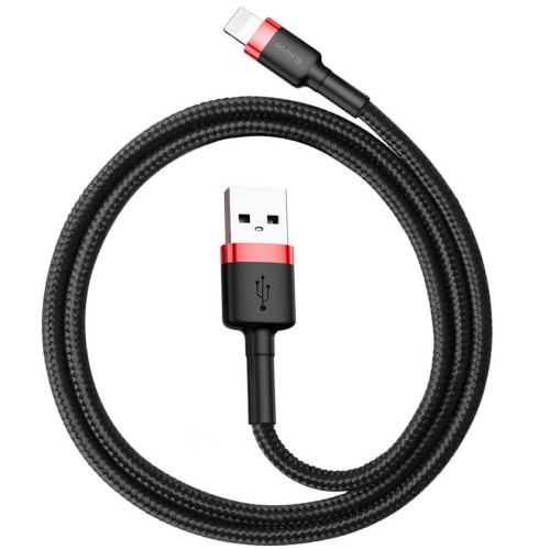 Image of Kabel Baseus Cafule USB-A do Lightning 0,5m, czarno-czerwony