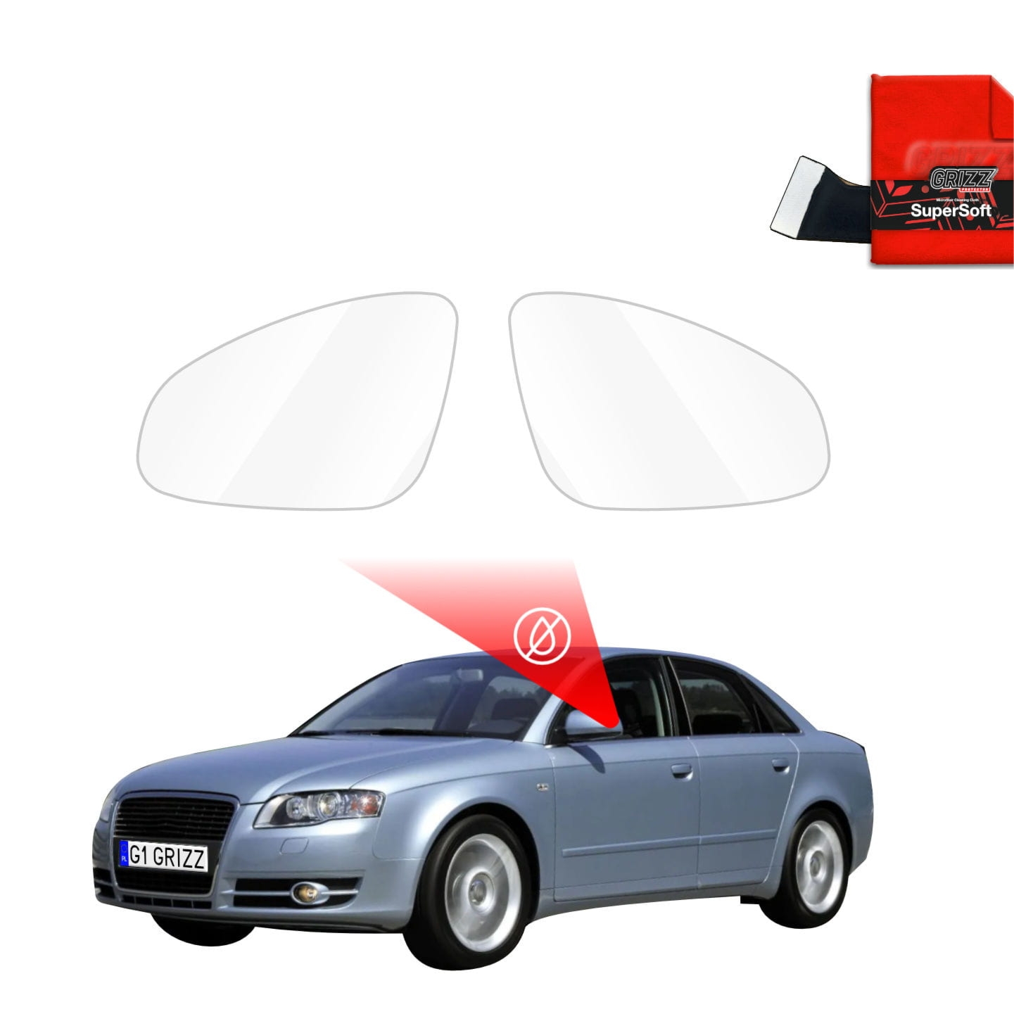 Folia przeciwdeszczowa Grizz Protector na lusterka do Audi A4 B7 Sedan (2004-2008)