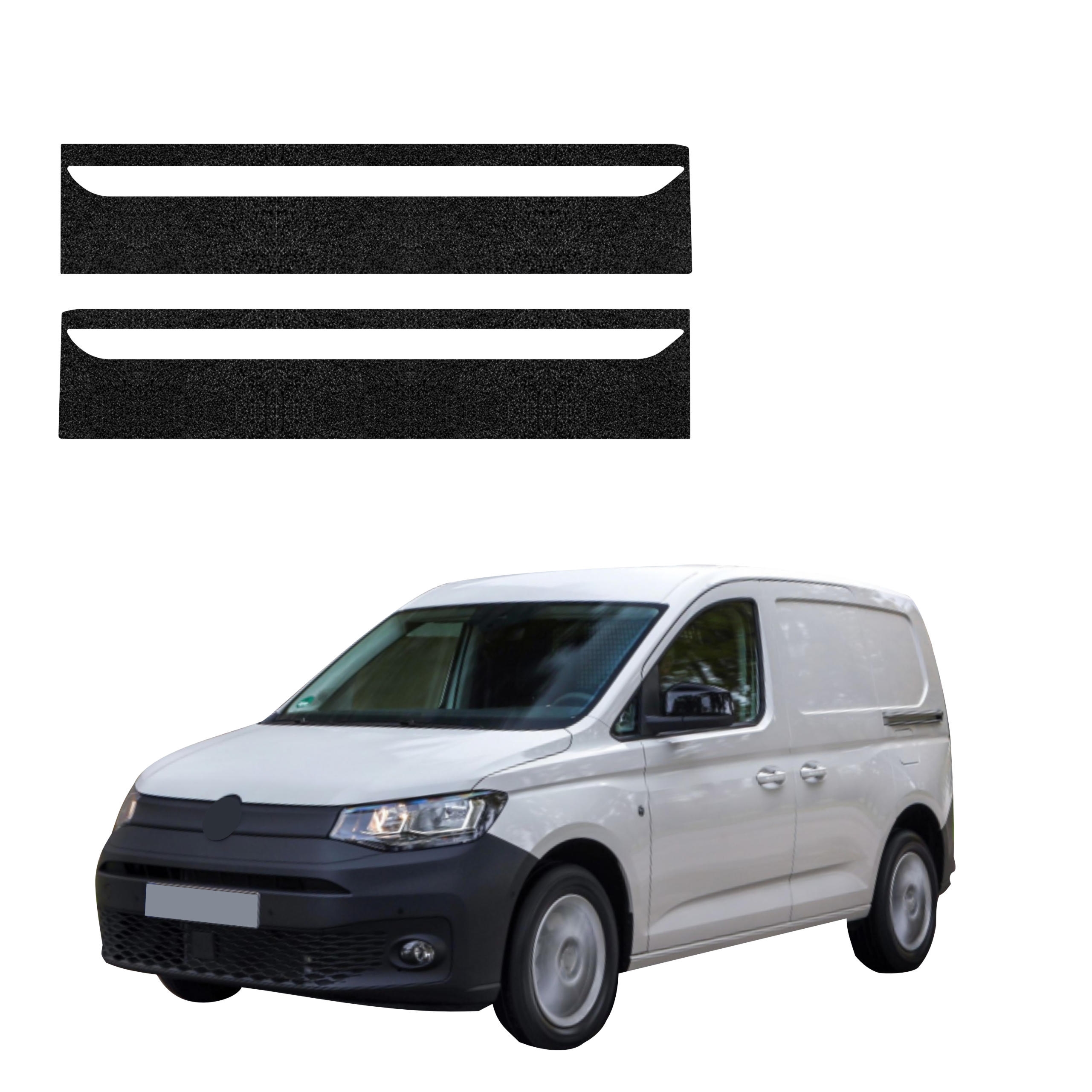 2w1 Czarna powłoka techniczna Grizz Protector na przednie progi Volkswagen Caddy Cargo (2020-2026)