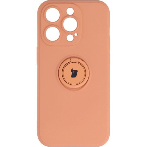 Image of Etui Bizon Case Silicone Ring Sq do iPhone 14 Pro, pomarańczowe