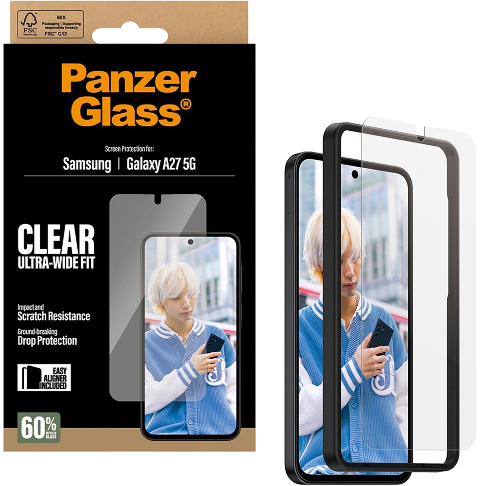 Szkło hartowane z aplikatorem PanzerGlass Ultra-Wide Fit do Galaxy A27 5G przezroczyste