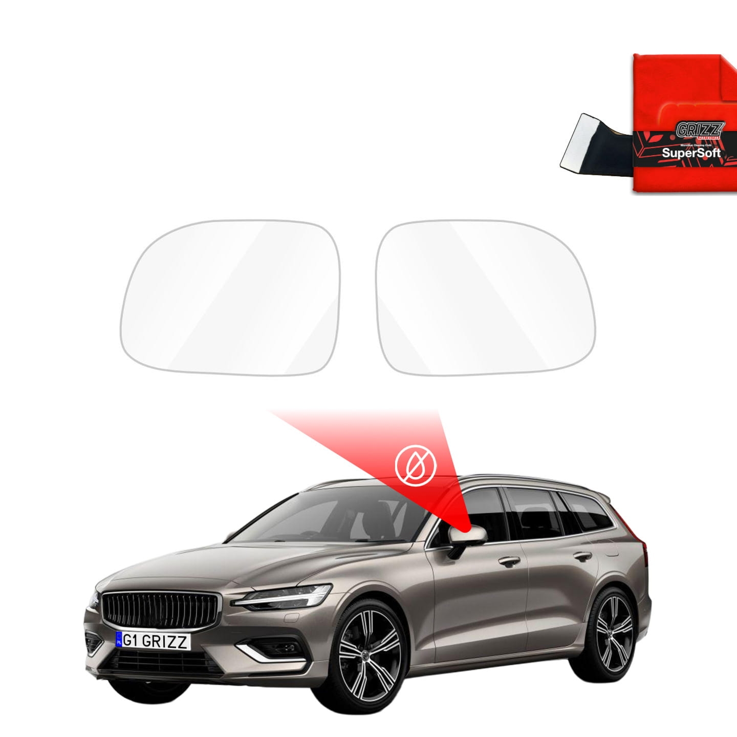 Folia przeciwdeszczowa Grizz Protector na lusterka do Volvo V60 (2018-2023)