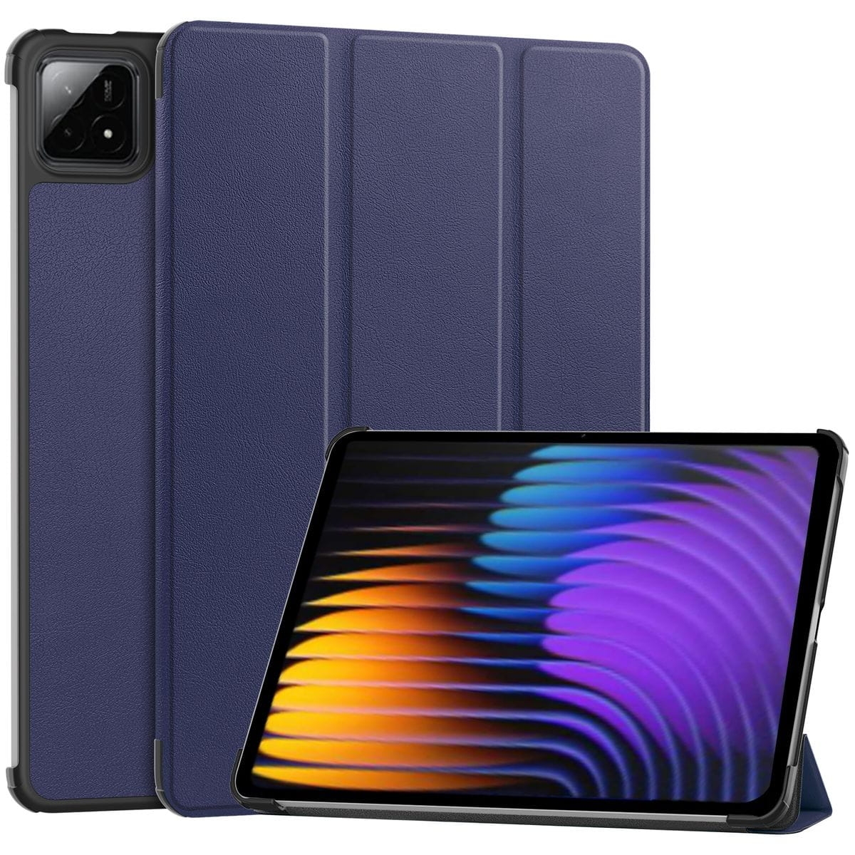Image of Etui z klapką Bizon Case Tab Croc do Xiaomi Pad 7 / 7 Pro, granatowe