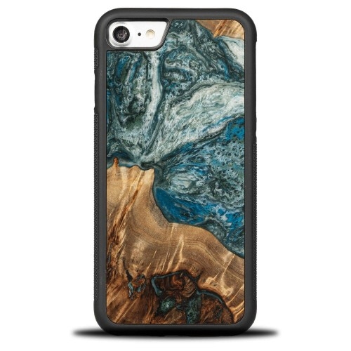 Image of Drewniane etui do iPhone SE 2022 / 2020 / 8 / 7, Bewood Unique Planets Ziemia