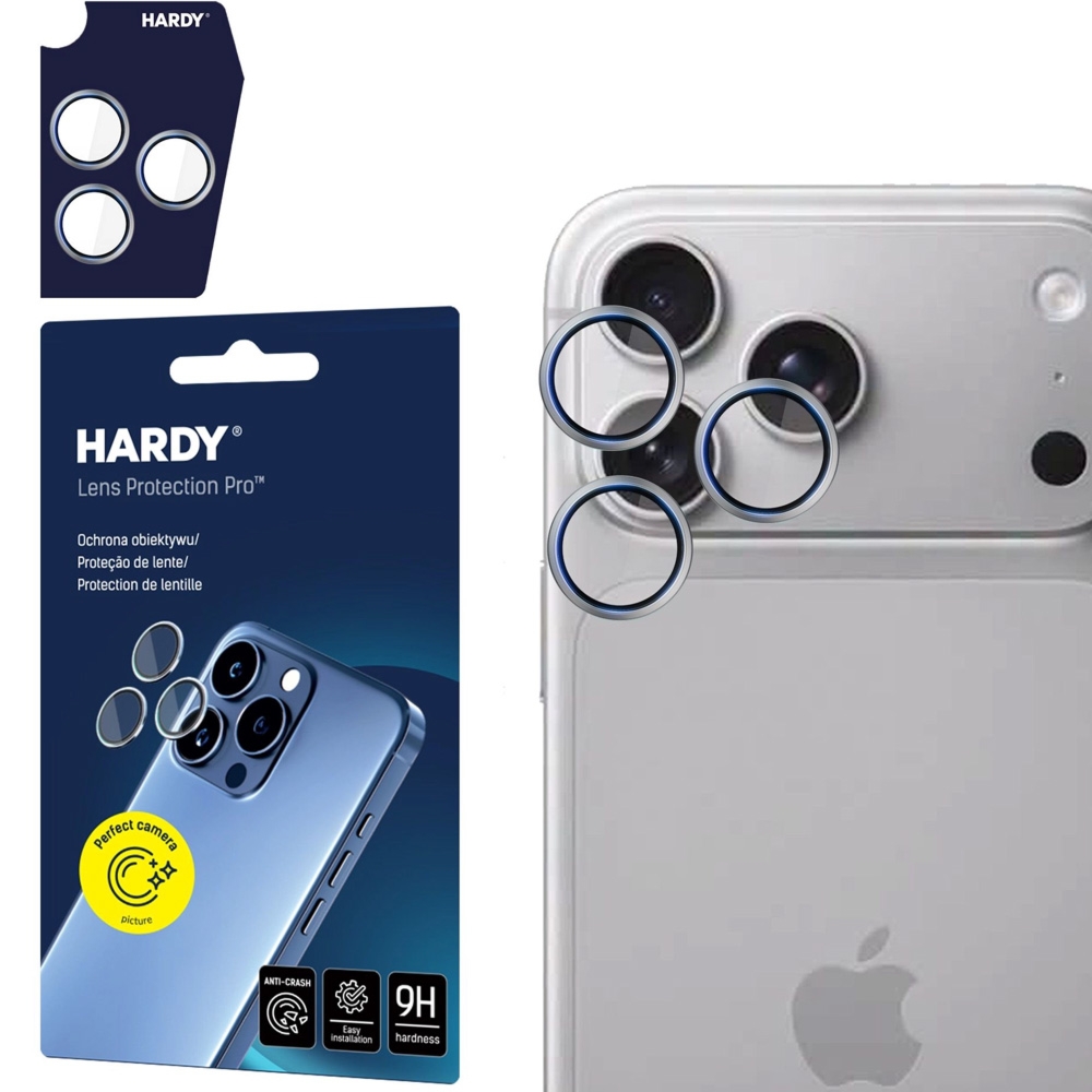 Osłona na aparat 3mk HARDY Lens Protection Pro, 1 zestaw dla iPhone 18 Pro / Max, srebrna