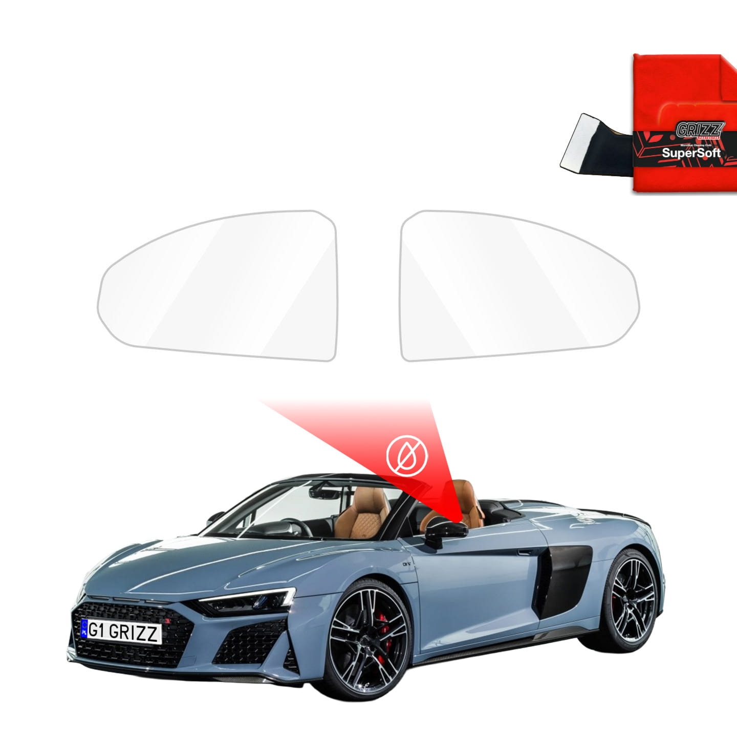 Folia przeciwdeszczowa Grizz Protector na lusterka do Audi R8 Spyder (2018-2021)
