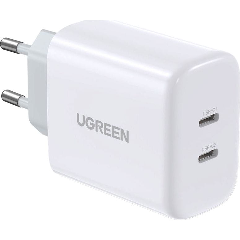 Image of Ładowarka sieciowa do telefonu, tabletu Ugreen 2x USB-C, PD, 40W, biała