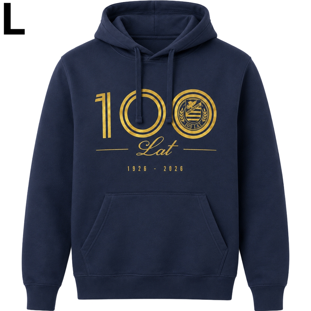 Bluza jubileuszowa z kapturem, hoodie, OKS „1926 OKS 2026”, granatowo-złota, L