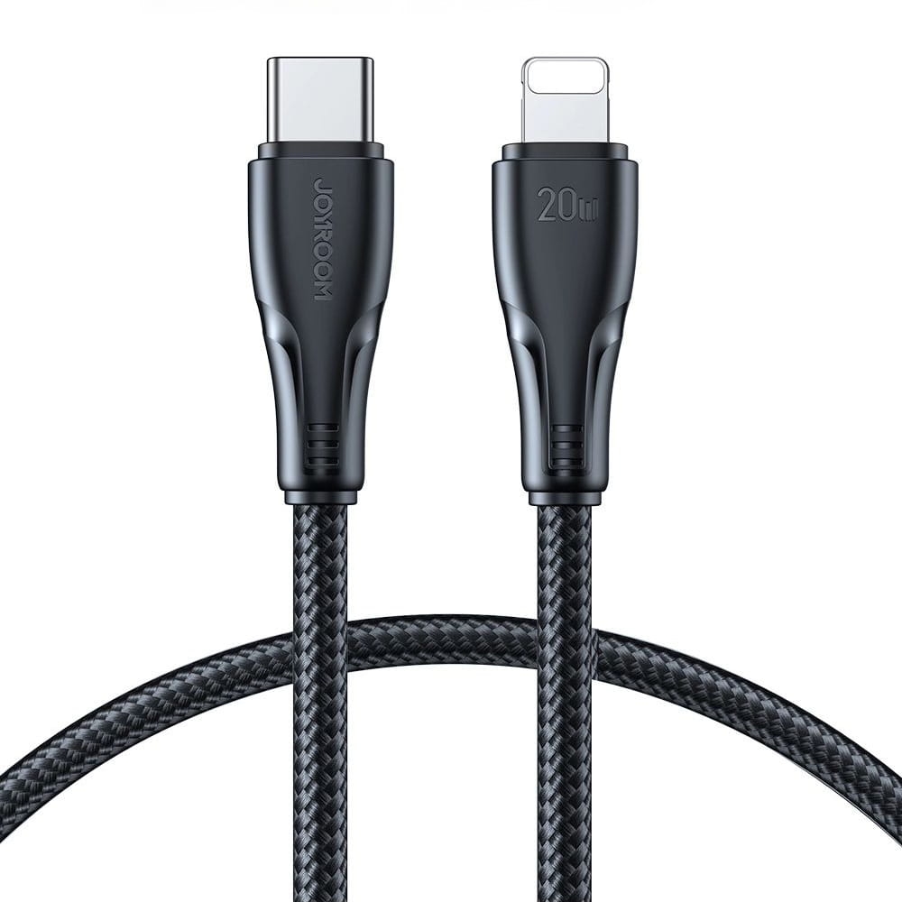 Image of Kabel do ładowania / transmisji danych Joyroom Surpass Series USB-C do Lightning, 20W, 25cm, czarny