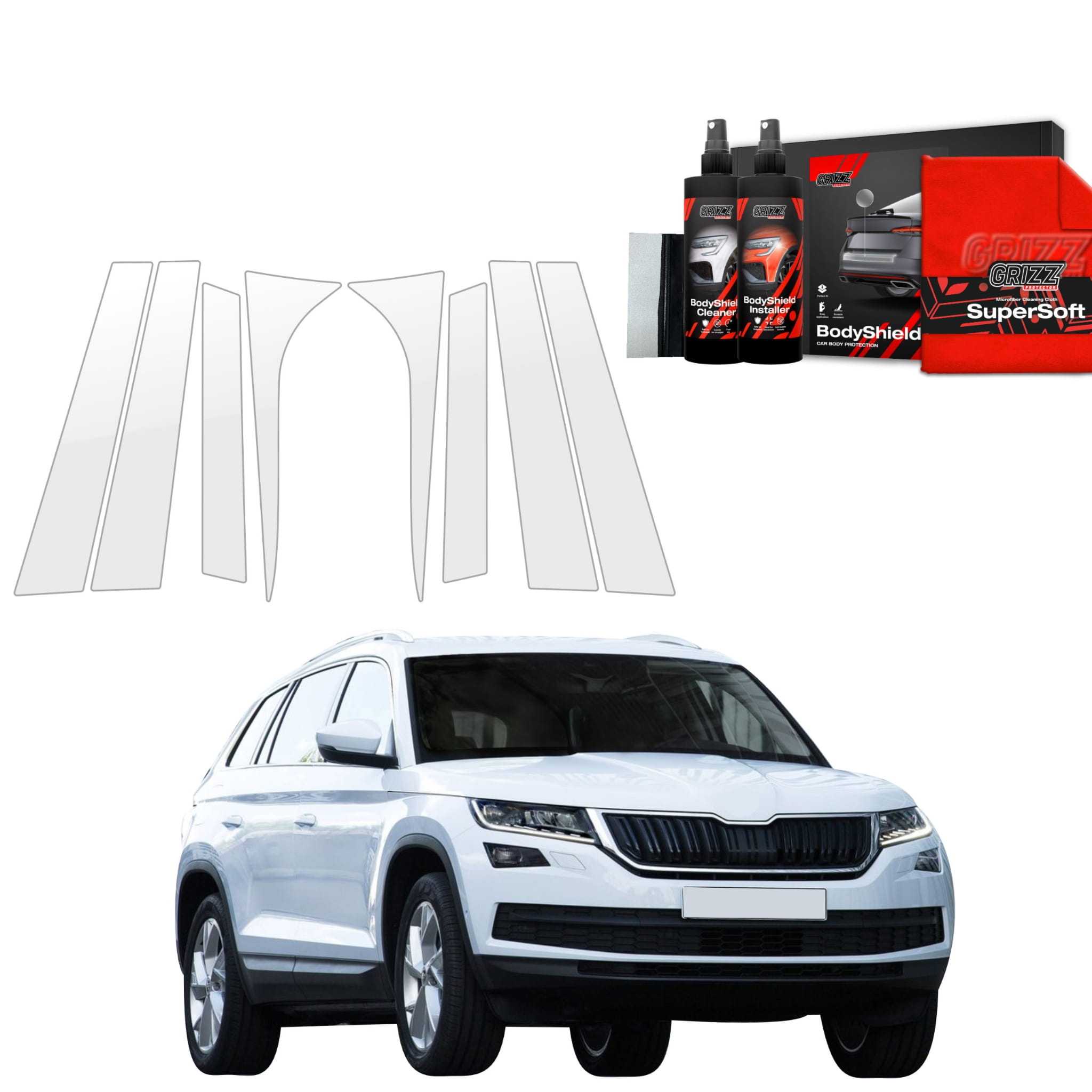 8w1 Folia ochronna na słupki Grizz Protector do Skoda Kodiaq (2016-2023)