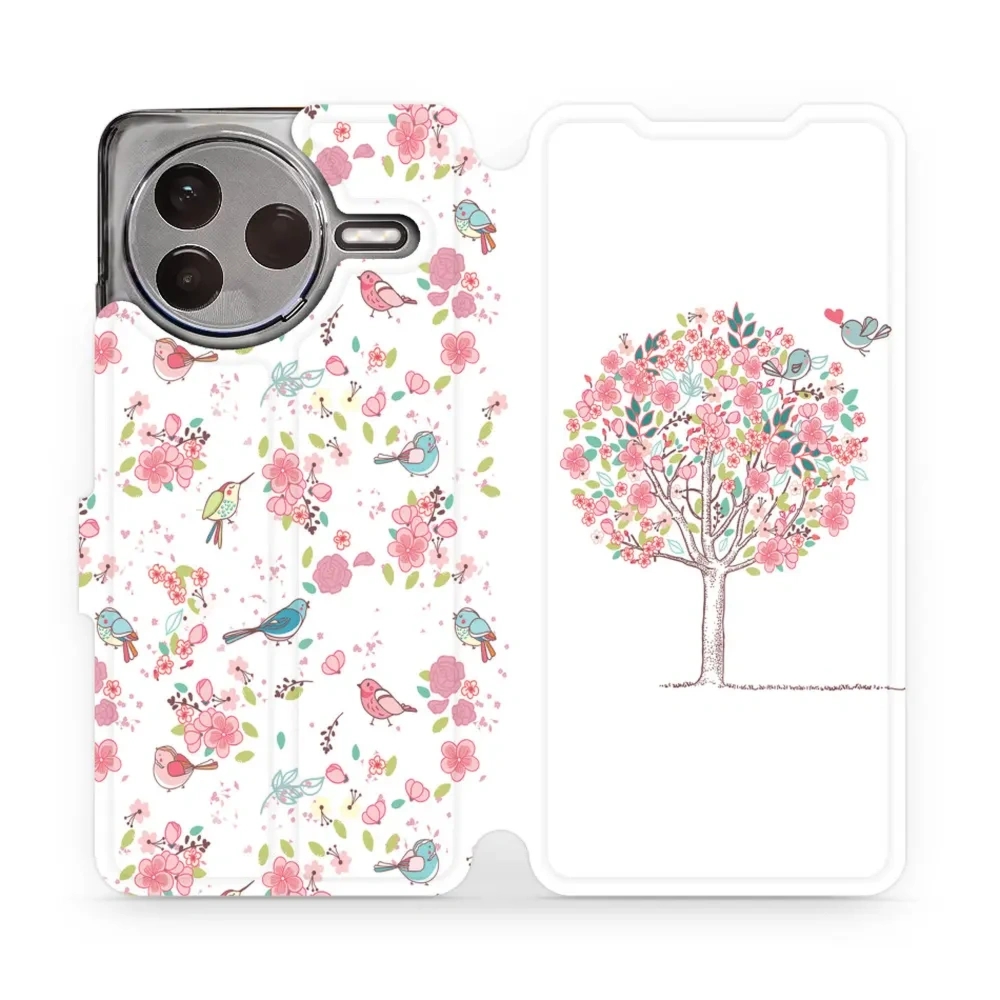 Etui z klapką do Xiaomi POCO F7 Pro, Mobiwear Book, różowy gaj