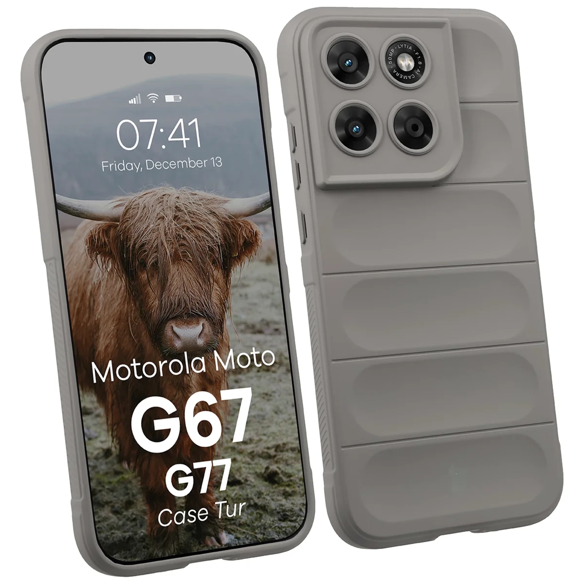 Pancerne etui Bizon Case Tur do Motorola Moto G87 5G / G77 5G / G67 5G, jasnoszare