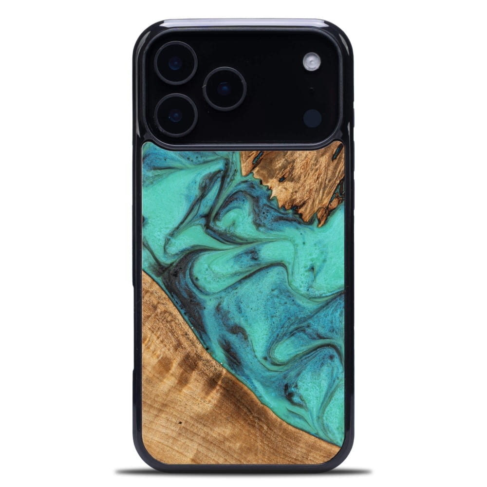 Drewniane etui do iPhone 17 Pro Max, Bewood Unique Turquoise