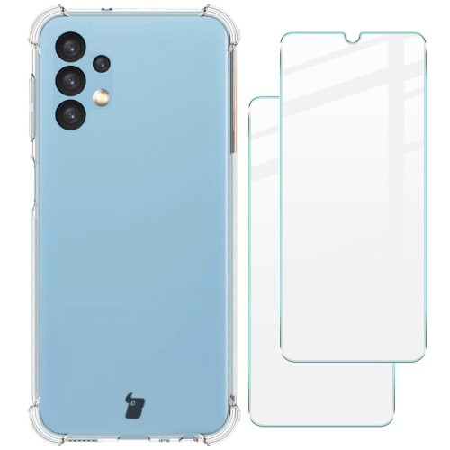 Image of Etui + 2x szkło Bizon Case Clear Pack do Galaxy A13 4G, przezroczyste