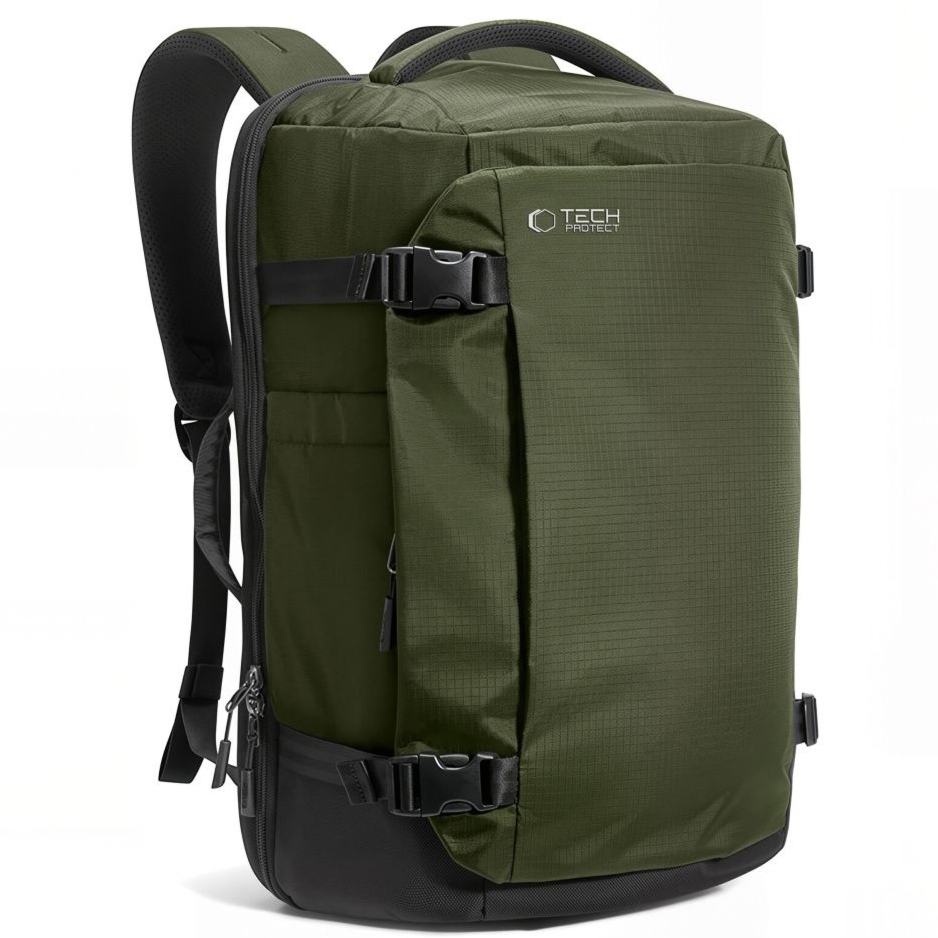 Plecak podróżny z miejscem na laptopa, 24L, Tech-Protect Defender S70, ciemnozielony