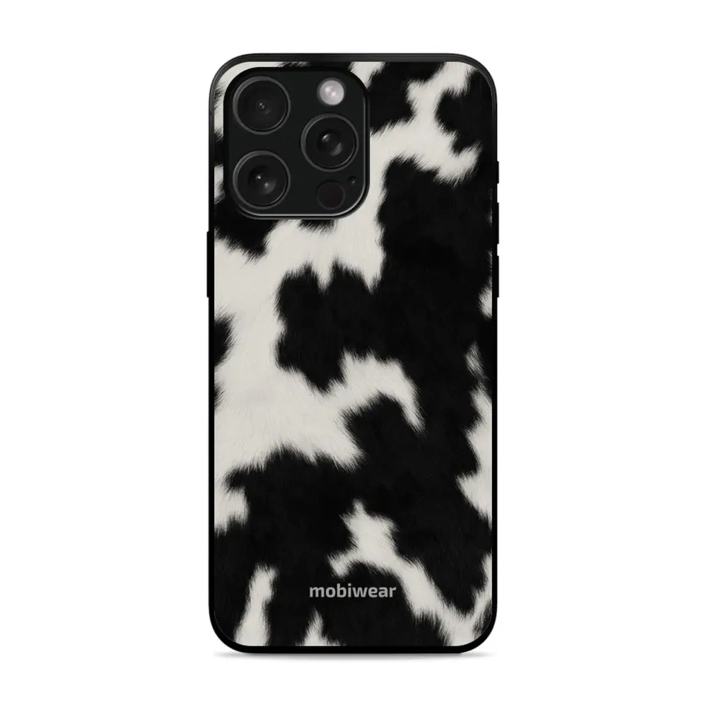 Etui ochronne do iPhone 15 Pro Max, Mobiwear Glossy Case, krowie futerko