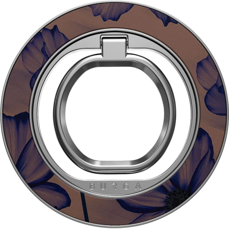 Magnetyczny ring / uchwyt na telefon / na palec / stojak Burga Magnetic Ring Holder, brązowe z motywem kwiatowym
