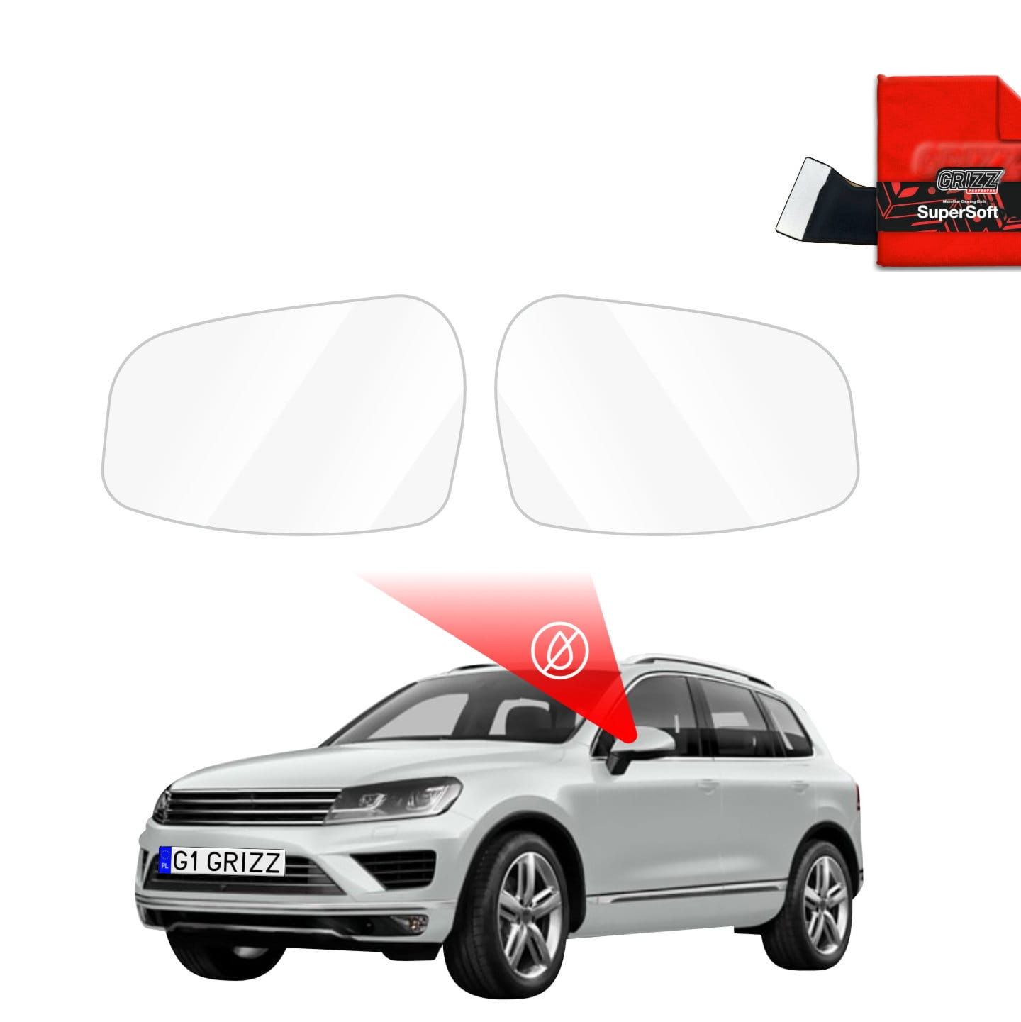 Folia przeciwdeszczowa Grizz Protector na lusterka do Volkswagen Touareg (2014-2018)