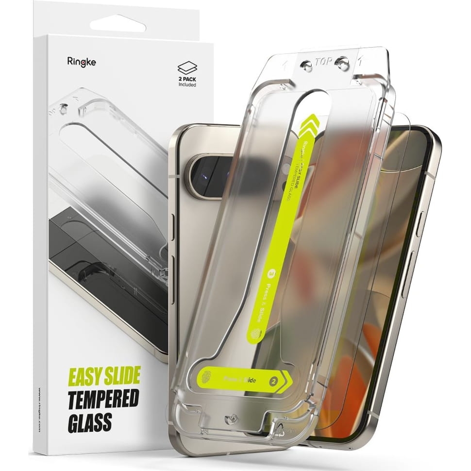 Szkło hartowane na ekran z aplikatorem Ringke Easy Slide 2-Pack do Google Pixel 10 / 10 Pro / 9 / 9 Pro, 2 sztuki