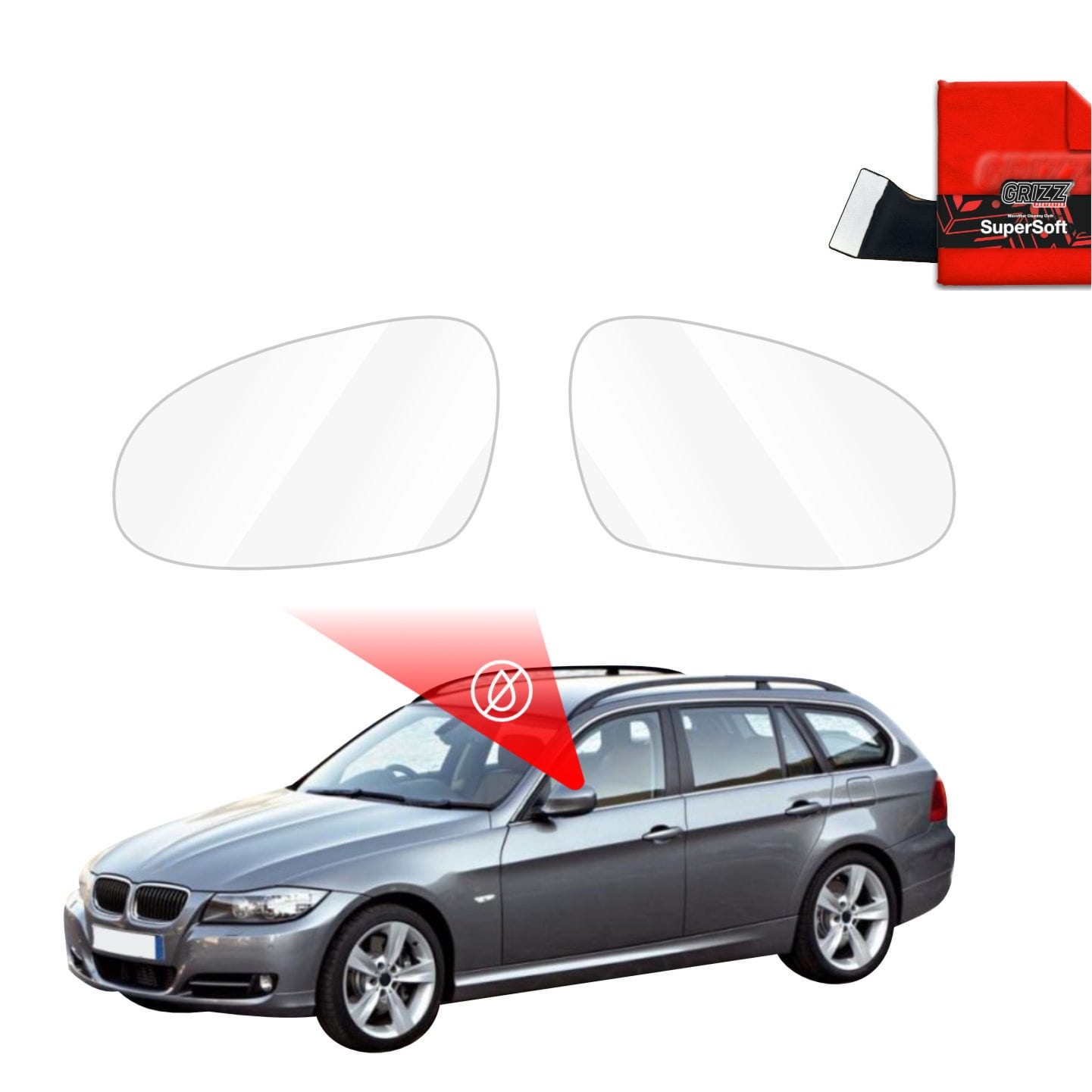 Folia przeciwdeszczowa Grizz Protector na lusterka do BMW 3 E91 Kombi LCI (2008-2012)