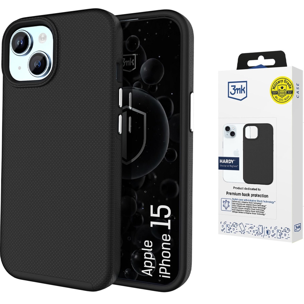 Etui 3mk Hardy Shockproof MagCase do MagSafe do iPhone 15, czarne