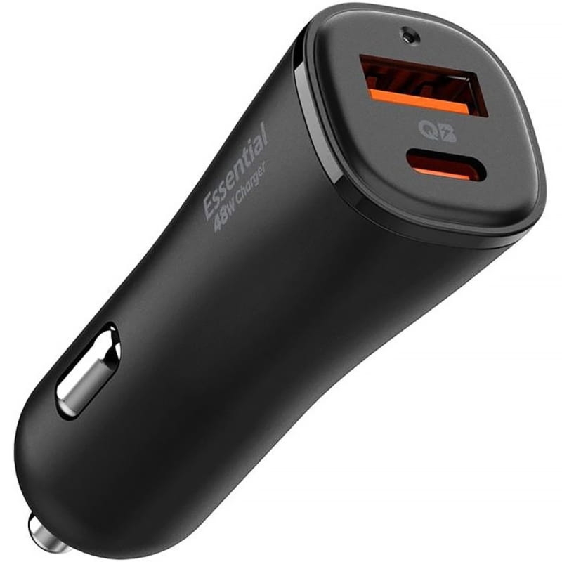 Ładowarka samochodowa Spigen Essential EV482 18W USB-A +30W USB-C, czarna
