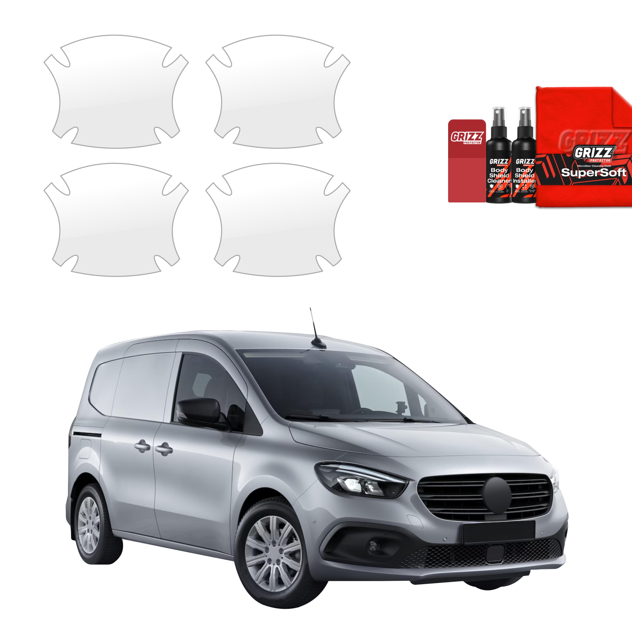 4w1 Bezbarwna folia ochronna Grizz Protector pod klamki Mercedes-Benz Citan (2021-2026)