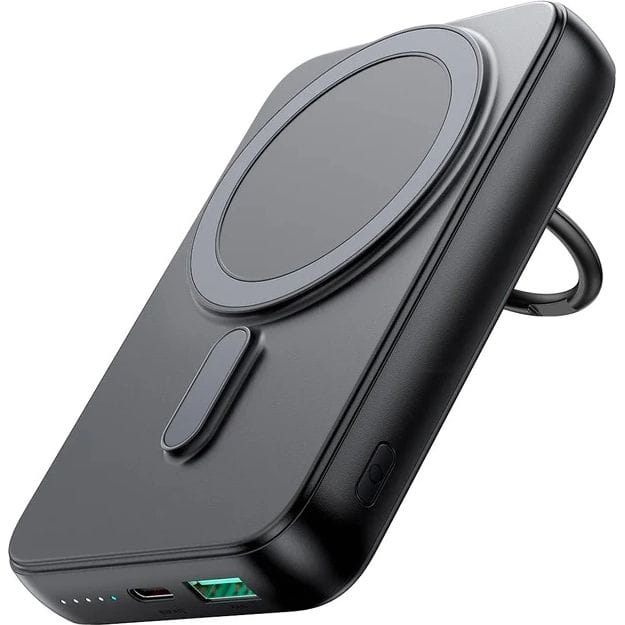 Image of Powerbank indukcyjny z podstawką Joyroom JR-W050 MagSafe 10000mAh, 20W + kabel USB-C, czarny