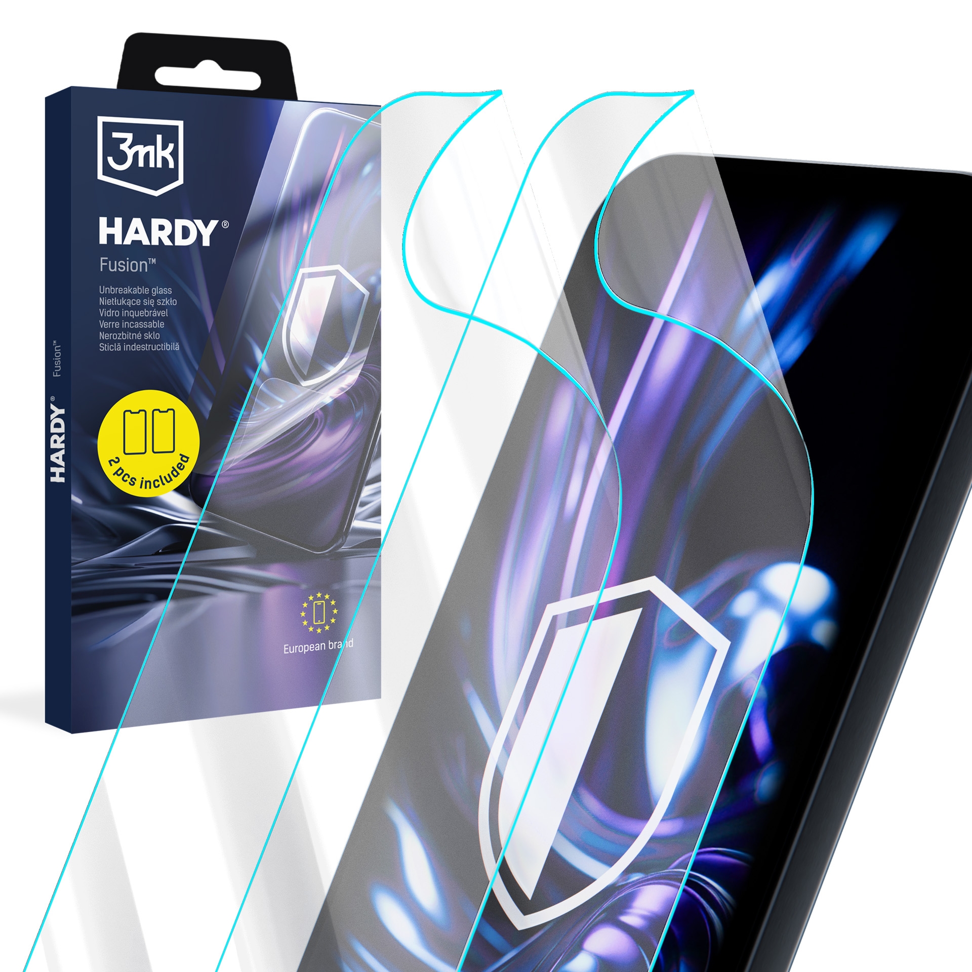 Szkło hybrydowe, 3mk Hardy Fusion do Xiaomi POCO F9 Ultra, 2 sztuki
