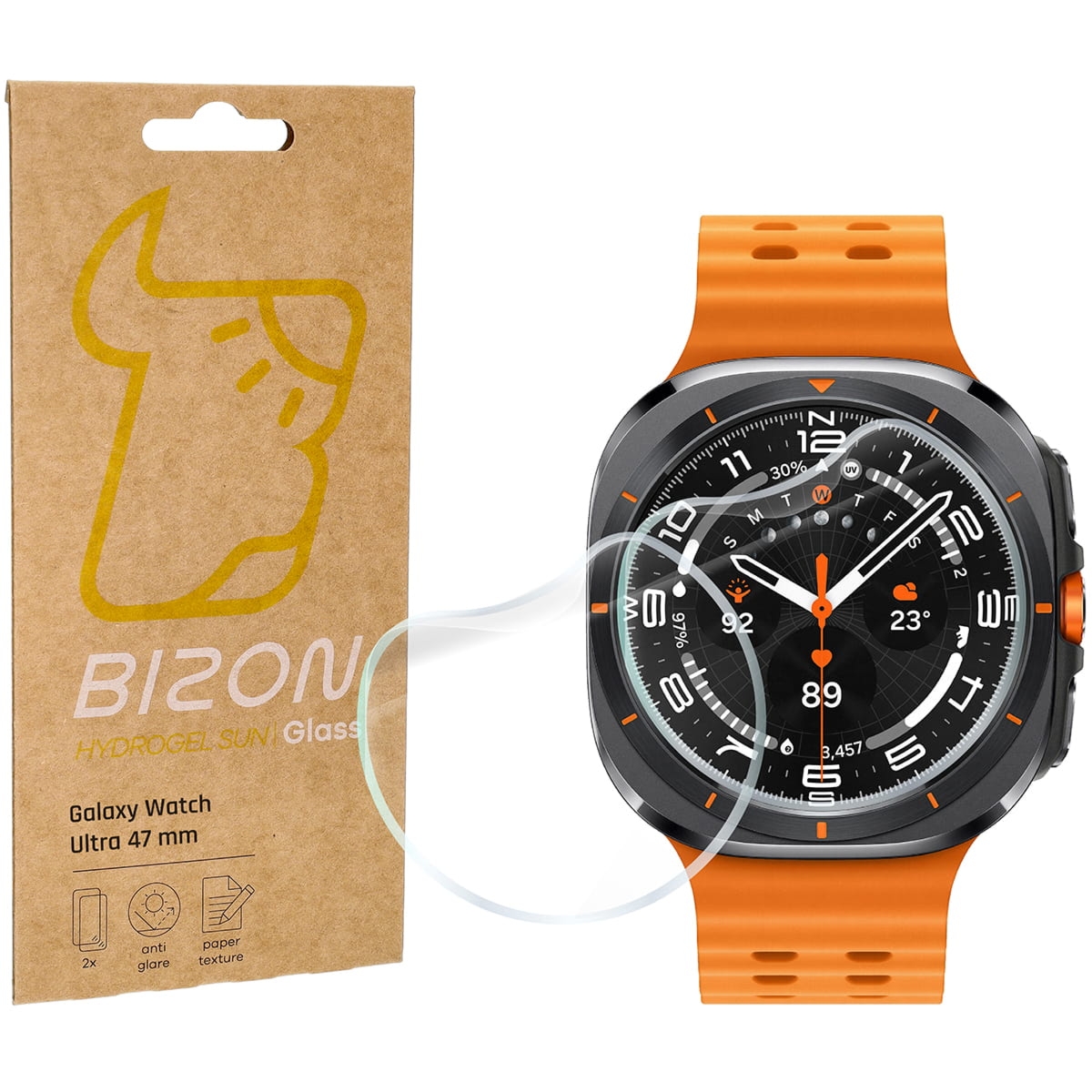 Folia matowa Bizon Watch Film Sun Duo do Galaxy Watch Ultra 47 mm, 2 sztuki