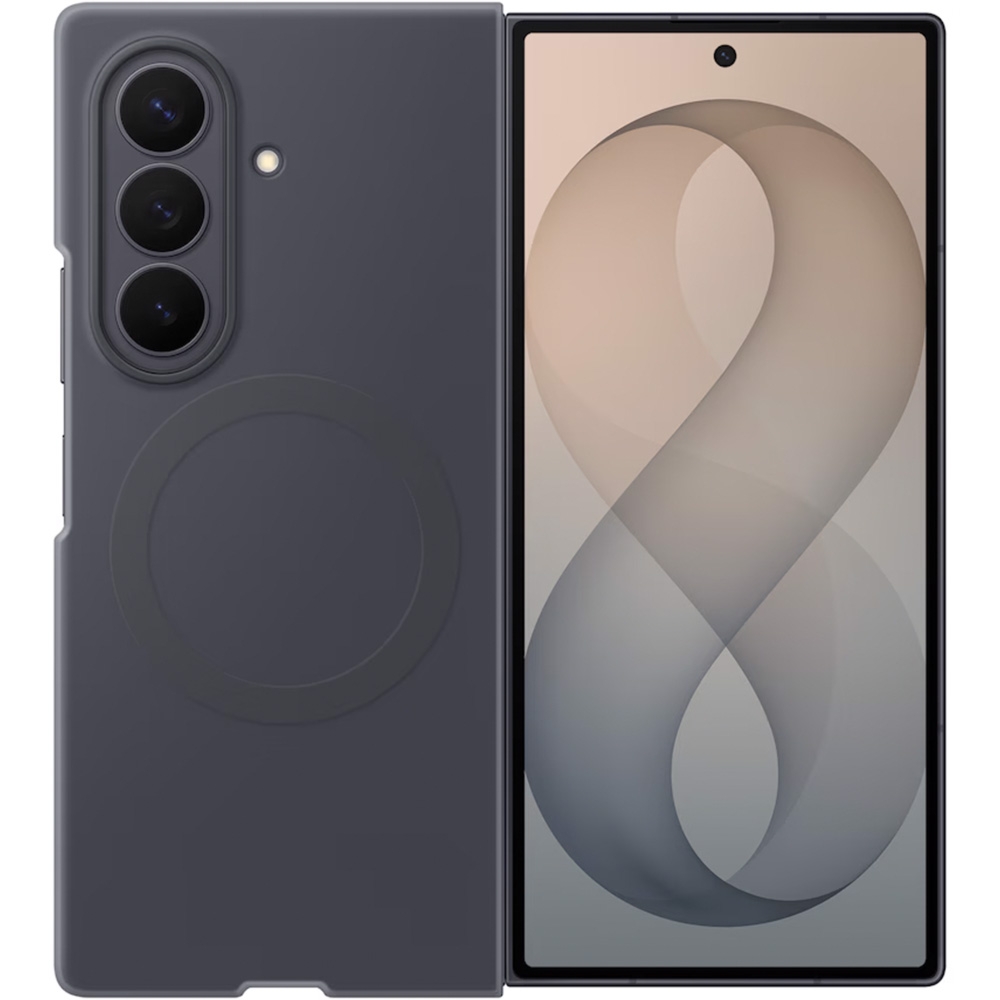 OUTLET: Etui + 2x folia antyrefleksyjna na przedni ekran Samsung Silicone Magnet Case do Galaxy Z Fold8 Ultra, do MagSafe, grafitowe