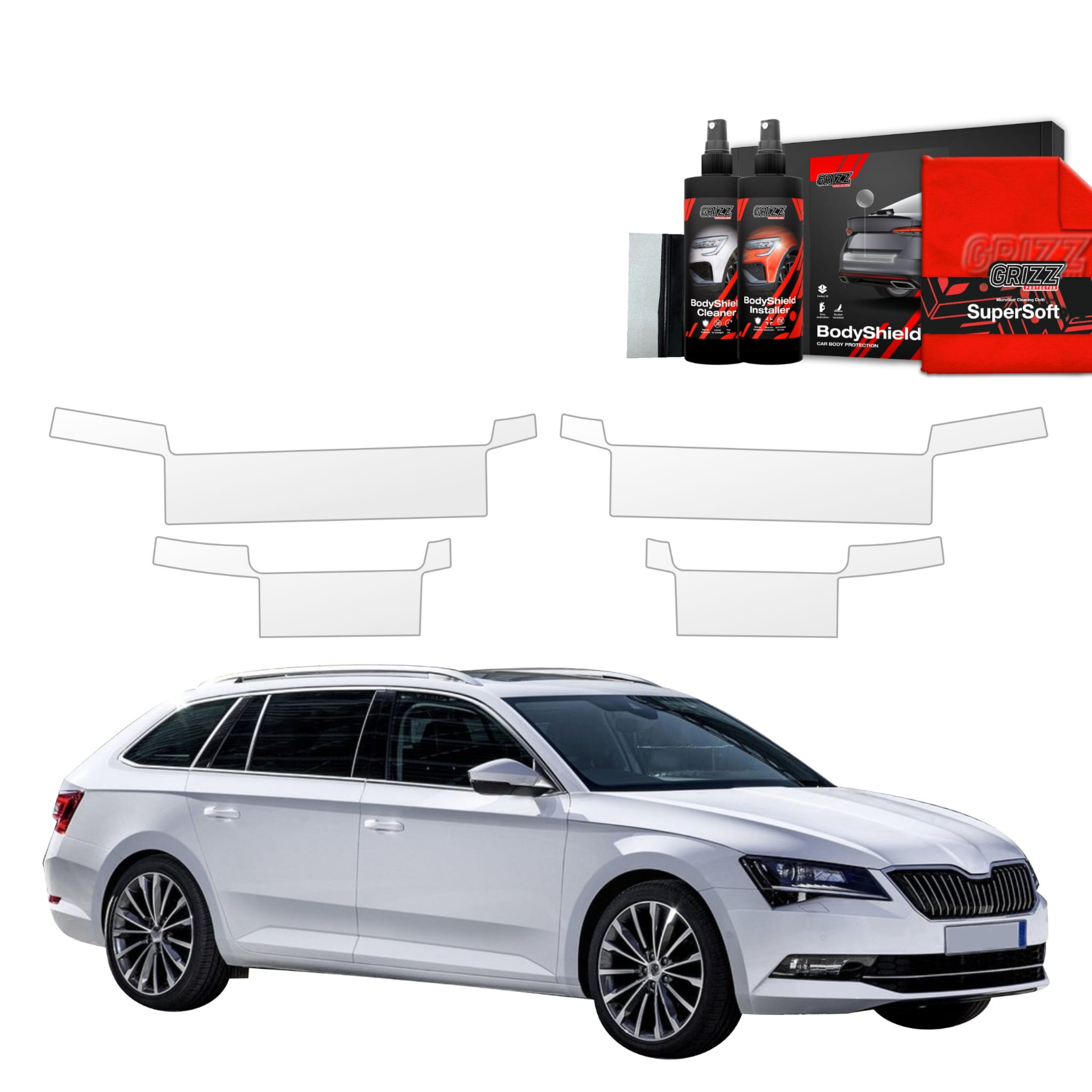 4w1 Folia ochronna na progi Grizz Protector do Skoda Superb 3 Combi (2016-2019)