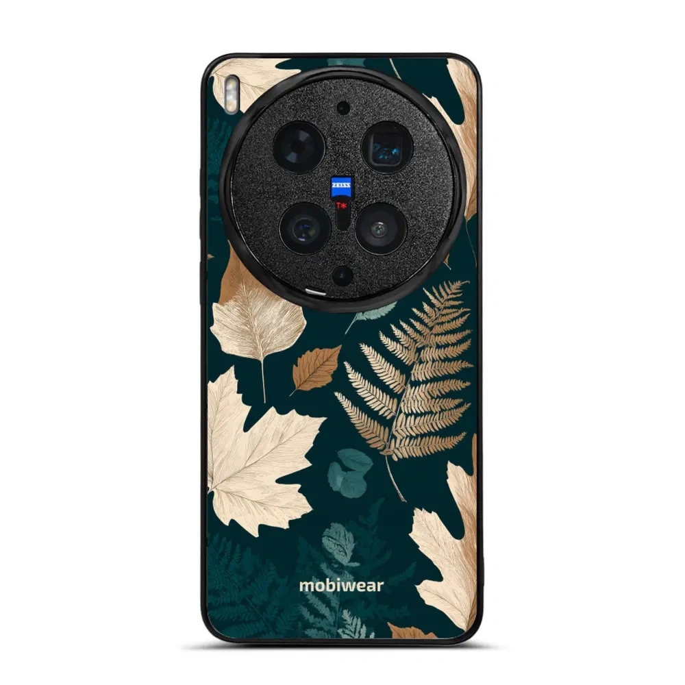 Etui ochronne do vivo X300 Ultra, Mobiwear Glossy Case, zielnik z liści i paproci
