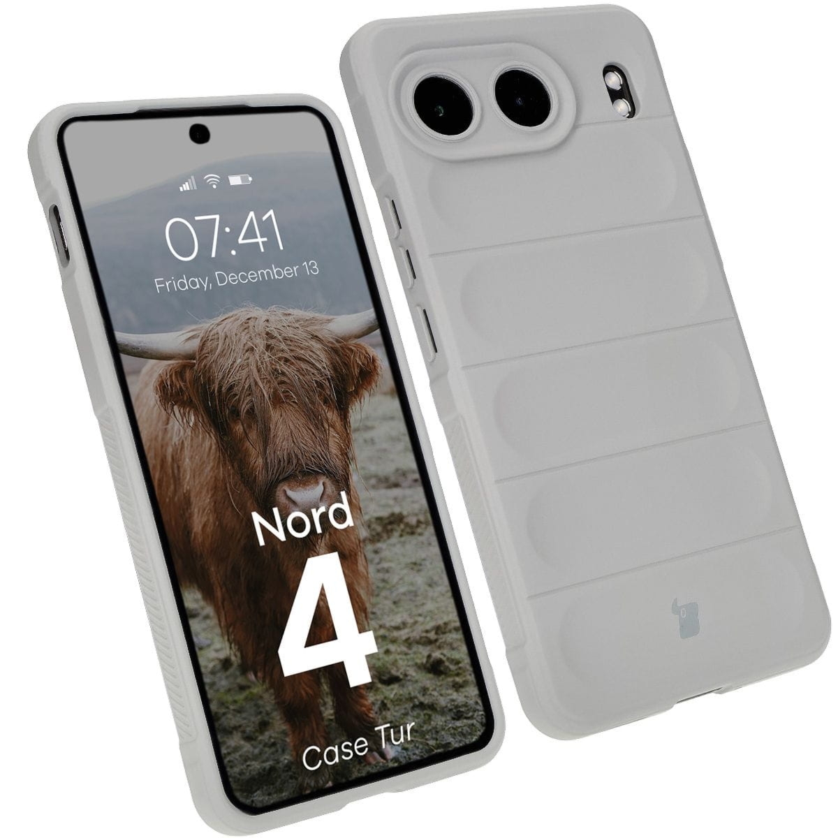 Pancerne etui Bizon Case Tur do OnePlus Nord 4, jasnoszare