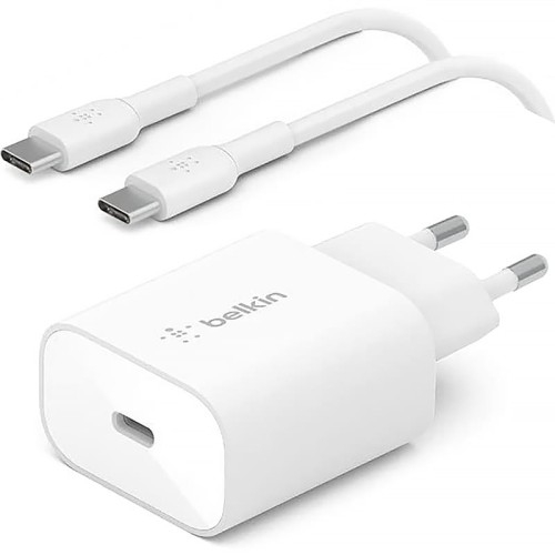 Image of Ładowarka sieciowa Belkin Boost Wall USB-C PD 3.0 PPS 25W + kabel USB-C 1m, biała