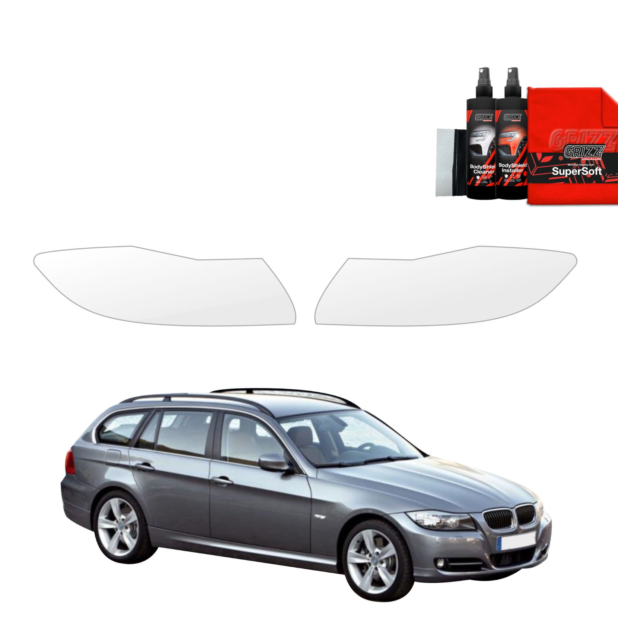 2w1 Folia ochronna na lampy Grizz Protector do BMW 3 E91 Kombi Pre-LCI (2004-2008)
