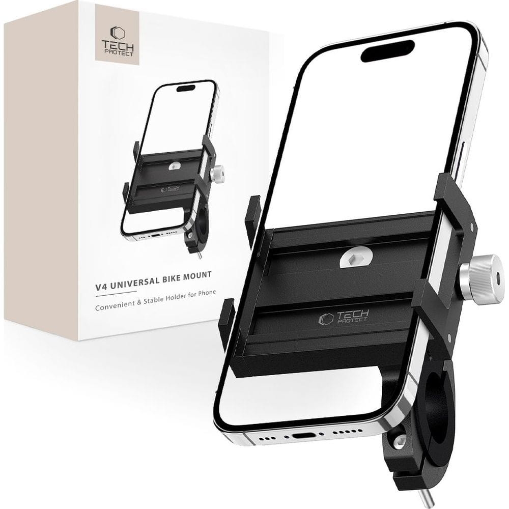 Image of Uchwyt rowerowy na telefon Tech-Protect V4 Universal Bike Mount, czarny