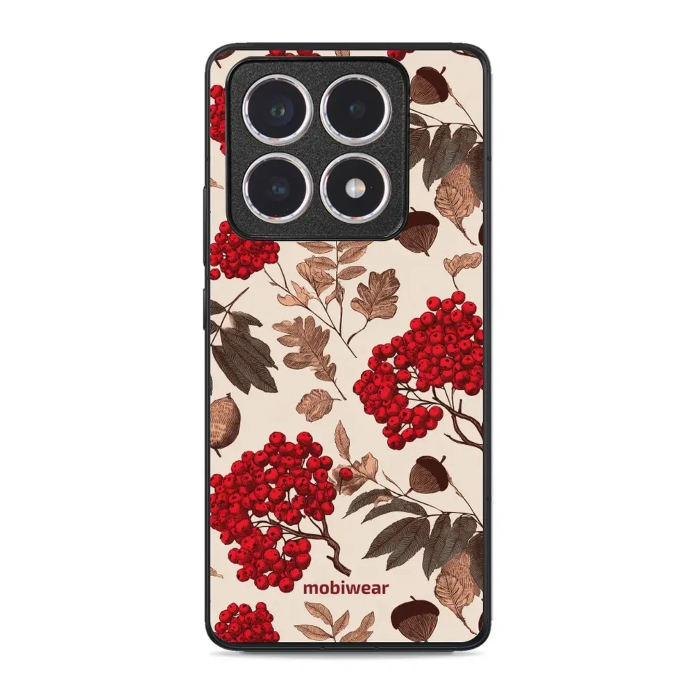 Etui ochronne do Xiaomi 14T, Mobiwear Glossy Case, jarzębina na ecru
