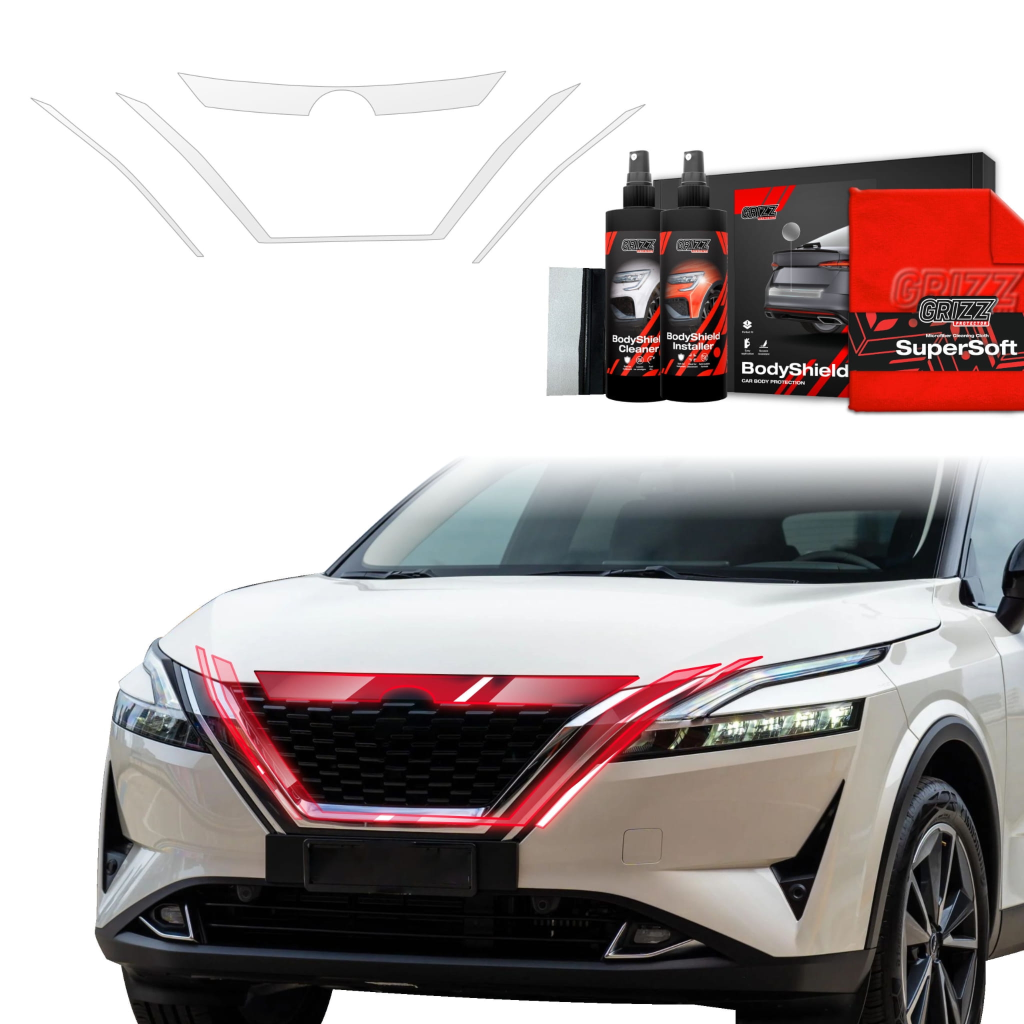 4w1 Folia ochronna Grizz Protector na przód do Nissan Qashqai 3 (2021-2024)
