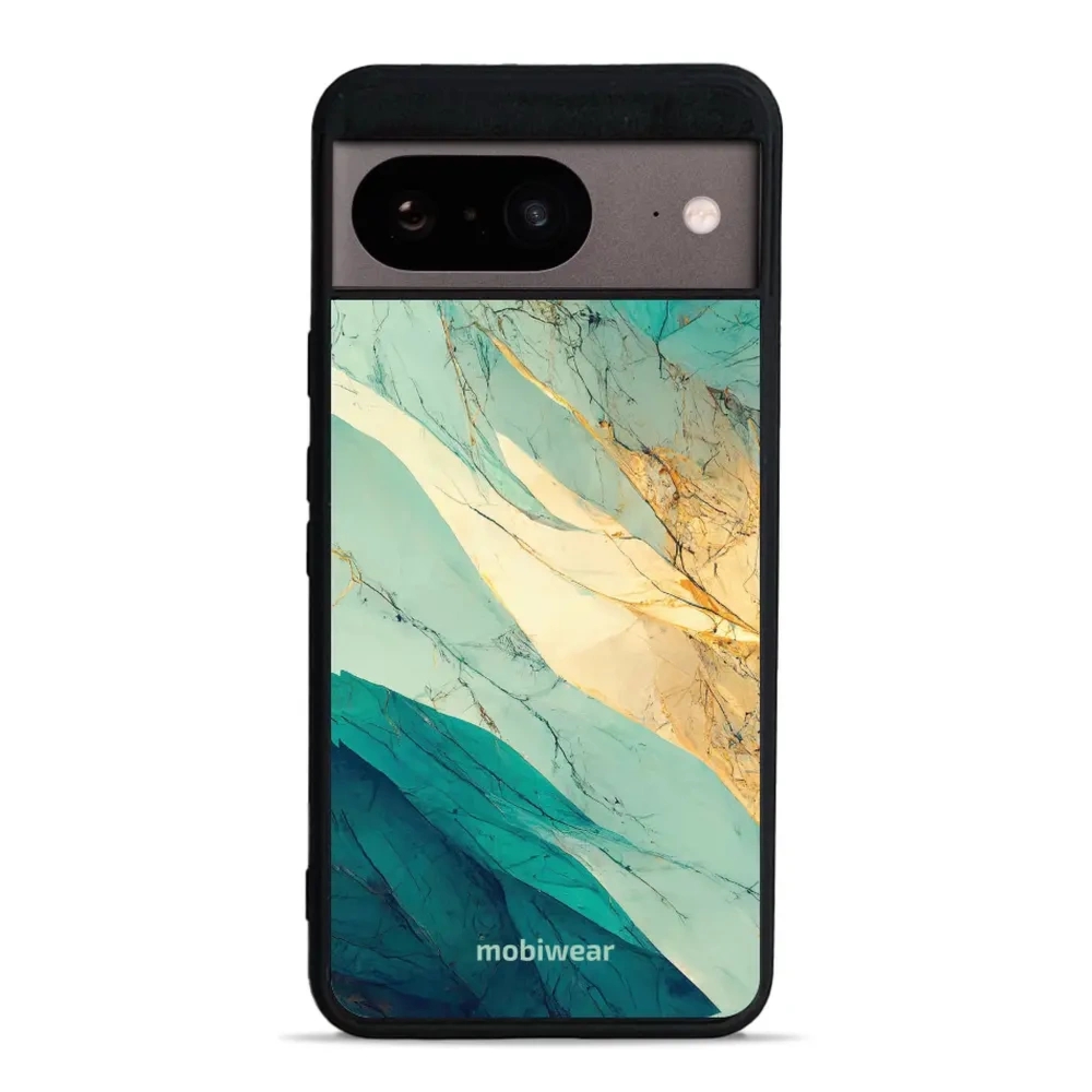 Etui ochronne do Google Pixel 8, Mobiwear Glossy Case, turkusowy marmur